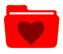 Red folder with a heart on the front